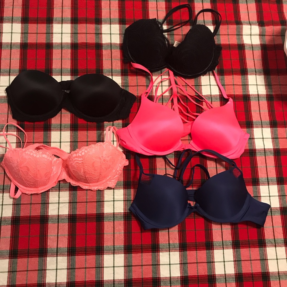 Lot of five Victoria’s Secret bras. All 34A